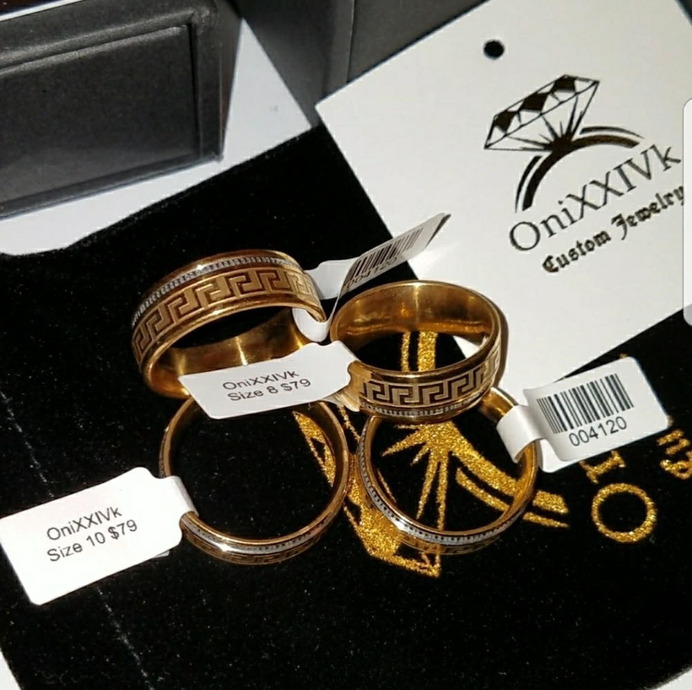 OniXXIVk Forever 8mm 18k Gold Filled Band Rings